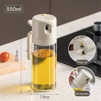 550 мл распылитель оливкового масла, бутылка-распылитель 2-в-1, умная крышка, стеклянная бутылка-распылитель, кухонный инструмент для