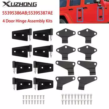 55395386AB 4 дверных шарнирных монтажных комплекта для 2007-2018 Jeep JK Jeep Wrangler внутри и снаружи 55395384AE 55395386AC 55395393AD чёрный