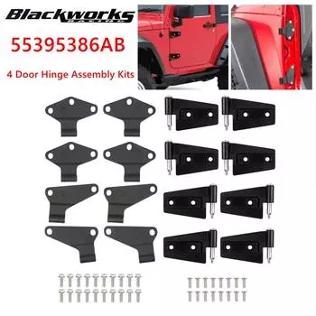 55395386AB 4 дверных шарнирных узла комплекты заменить 55395387AB 55395385AC 55395384AC для 2007-2018 Jeep JK Wrangler внутри и снаружи чёрный