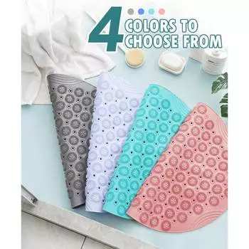 55*55 см текстурированная поверхность круглый коврик для душа противоскользящие коврики для ванной со сливным отверстием массажный ковер для душа для душевой кабины, ванной комнаты 55x55cm розовый