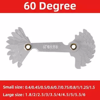 55/60 градусов метрическая резьба пробка калибр имперский зубчатый винт калибры шага углеродистая сталь измерительный инструмент метчик резьба измерение