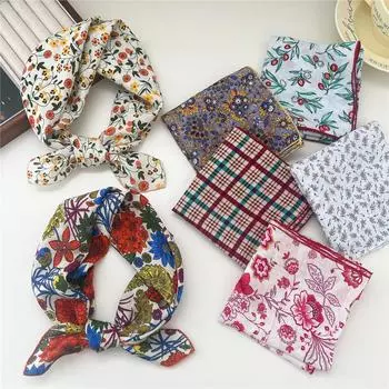 55 хлопковый и льняной шелковый шарф женский весенне-осенний маленький квадратный шарф защита шеи декоративный шарф модный шарф в иностранном стиле 55*55cm