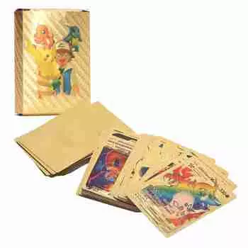 55 шт. игровых карточек аниме, симпатичных мультяшных компактных портативных коллекционных карточек аниме для вечеринки, золото