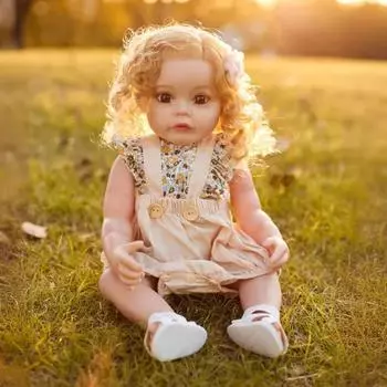 55 см 22 дюйма игрушечный набор кукол имитация перерождения кукла полностью силиконовая виниловая резина блондинка кукла реборн подарок на день рождения Ordinary color