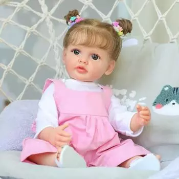 55 см 22 дюйма Полностью силиконовое тело Reborn Baby Красивая кукла-девочка Новорожденная принцесса Малыш Ребенок Подарок