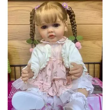55 см Бетти, настоящая кукла с укорененными волосами, кукла возрождения всего тела, силиконовая, водонепроницаемая, Reborn, принцесса для маленьких девочек, игрушки для девочек, подарок на праздник