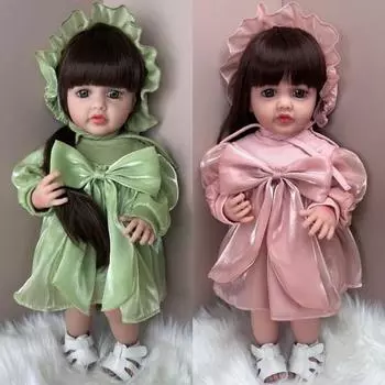 55 см имитация перерождения куклы полностью клеевая кукла перерождения кукла детский подарок 55cm розовый