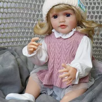 55 см кукла Rebirth Dress-up кукла для девочек, игрушки для детей, праздничные подарки 55cm синий