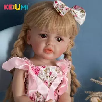 55 см куклы реборн, силиконовые водонепроницаемые куклы для маленьких девочек, принцесса Бетти, реалистичные мягкие на ощупь для детей, подарок на день рождения 55 cm синий