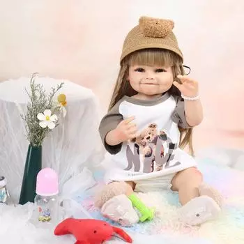 55 см Мягкая силиконовая имитация куклы-перерождения для детей, головоломка для раннего развития, подарок на день рождения