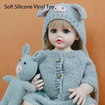 55 см Мягкая силиконовая кукла Reborn для всего тела, реалистичная мягкая на ощупь кукла высокого качества, подарки для детей 55cm