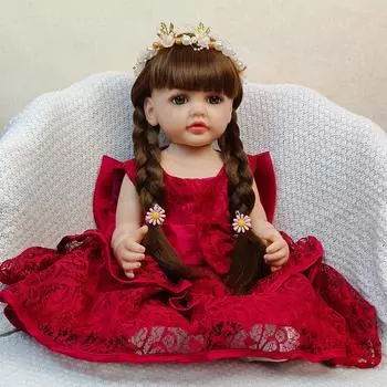 55 см, полностью мягкий силиконовый корпус, кукла реборн для маленьких девочек, игрушка, реалистичная принцесса для малышей, арт Bebe, подарки на день рождения для ребенка 55cm
