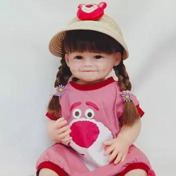 55 см виниловые куклы реборн всего тела Рая настоящая улыбка ямочки моделирование кукла для маленьких девочек кукла для новорожденных может входить в воду игрушка для приятеля по играм Рождественский подарок