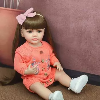 55 см водонепроницаемые искусственные детские игрушки, полный клей, могут входить в воду, имитируя игрушки для маленьких девочек 55cm