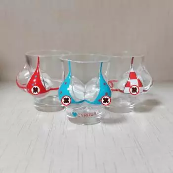 55ml Hand-painted Pattern Glass Cup Women s Small Wine Cup Durable Human Bikini Shooting Glass Creative Body Shape Glass Cups 55ml