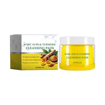 55pack Куркума Койевая кислота Очищающие диски Отшелушивающие диски Губки для лица Для очищения Отшелушивания Ежедневная уборка Здоровый подарок One Size