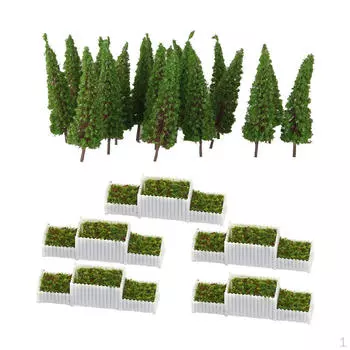 55 шт. 1:100 клумб с цветами, растениями и деревьями для парковки, декора диорамы железной дороги