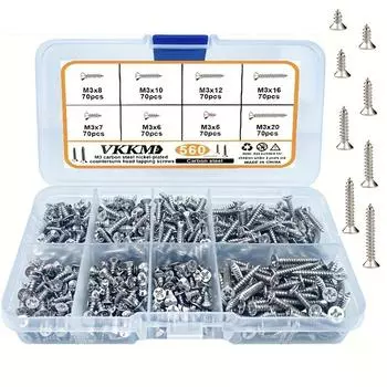 560 шт. Саморезы с плоской головкой Phillips, шурупы по дереву разной длины, специальные шурупы для обслуживания столяров