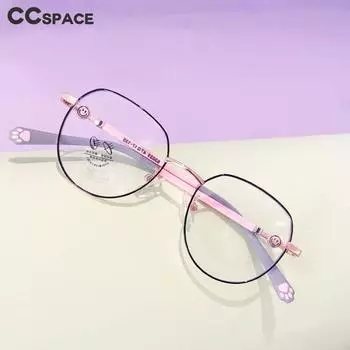 56564 Round Metal Eyeglasses Children s Optical Glasses Frame Cat Claw Fashion Anti Blue Light Computer Glasses Myopia Glasses