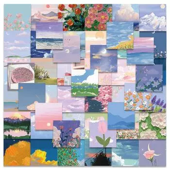 56 шт. Ins ретро ностальгический пейзаж картина маслом милая девушка справочник Чемодан украшение для ноутбука наклейки наклейки 56Pcs