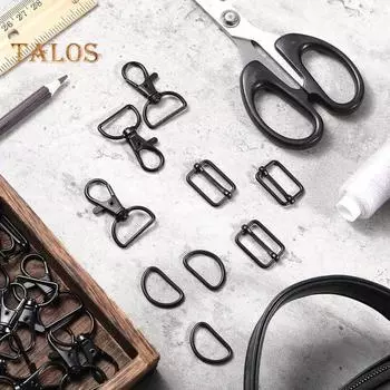 56 шт./компл. комплект фурнитуры для брелоков D-образные кольца скользящие пряжки маленькие большие размеры пряжка для брелока цинковый сплав принадлежности для изготовления кошельков 25mm серебряный