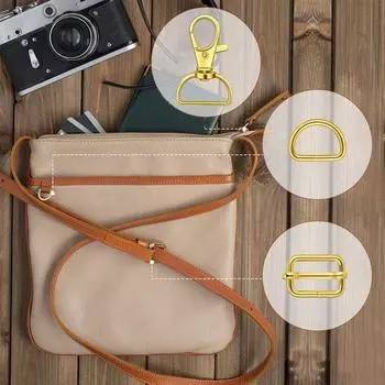 56 шт./компл. комплект фурнитуры для брелоков D-образные кольца скользящие пряжки маленькие большие размеры пряжка для брелока цинковый сплав принадлежности для изготовления кошельков 25mm серебряный