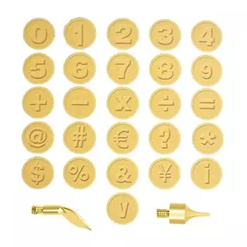 56 шт. Набор для выжигания по дереву и коже, наконечник для выжигания по дереву, включая буквы алфавита и цифры для тиснения по дереву A