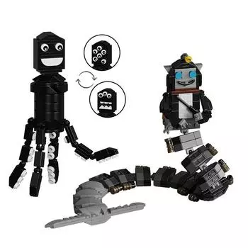 571PCS Sebastian Solace Squiddles Building Blocks Set, Ocean Fantasy Mermaid и Squid Figures, Creative Bricks Gift for Children чёрный