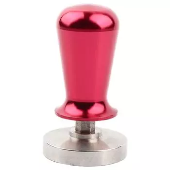 57.5mm Stainless Steel Coffee Tamper Flat Base Elastic Coffee Bean Press Tool Kitchen Supplies Red