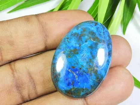 57Cts. AA++ Натуральный азуритовый кристалл овальный кабошон россыпью драгоценный камень 23X35X07 мм SK-612