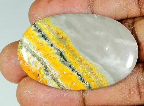 57Cts. Natural Bumble Bee Jasper Oval Cabochon Loose Gemstone 30X47X05MM PP-119