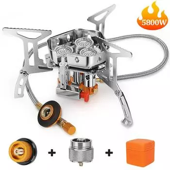 5800 Вт мощная газовая плита для кемпинга, портативная сверхлегкая ветрозащитная горелка, оборудование для кемпинга и туризма на открытом воздухе белый