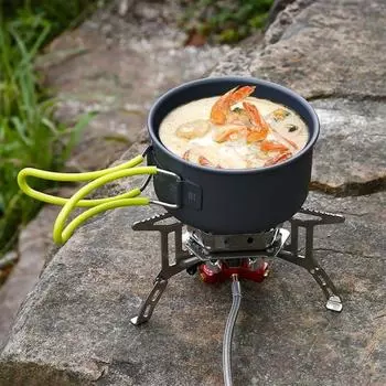 5800W Windproof Camp Stove Camping Gas Stove Electronic Ignition Portable Collapsible Stove Burner for Outdoor Backpack Hiking