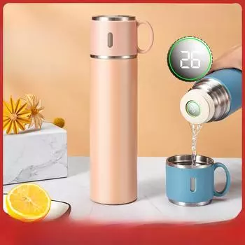 580 мл термос из нержавеющей стали в скандинавском стиле, кофейные чашки, термокружка для офиса, кружки для напитков, бутылка, чайная чашка в подарок 580ML чёрный