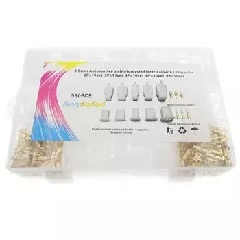 580 шт. комплект разъемов для электрических автомобильных проводов, удобный 2,8 мм, 2/3/4/6/9 контактов A