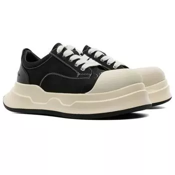 58150 big head shoes women s new trendy retro casual platform heightening canvas shoes leather bread shoes 36 [female code]