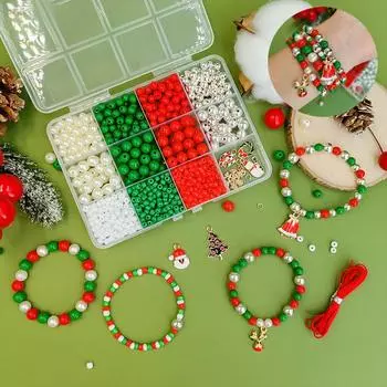 586 шт./упак. Рождественские украшения своими руками, аксессуары, искусственный жемчуг, набор для самостоятельного изготовления украшений из бисера 586 Pcs