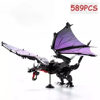 589PCS Строительные блоки Классические модели птерозавров Наборы сборных кирпичей Настольный дисплей Праздничные подарки Детские игрушки