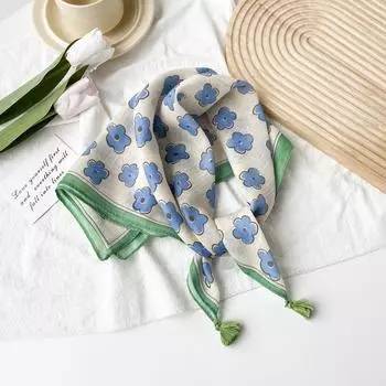 58 * 58 см весна/лето новый сельский женский цветочный платок-сумка художественный мягкий приятный для кожи маленький квадратный полотенце легкий шелковый шарф для волос 58*58cm