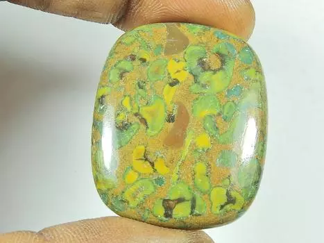 58 карат. НАТУРАЛЬНАЯ ФРУКТОВАЯ ЯШМА ЛЕЧЕБНЫЙ ВОСЬМИУГОЛЬНЫЙ КАБОШОН РОССЫПНОЙ КАМЕНЬ 30X36X06 ММ SK-1053