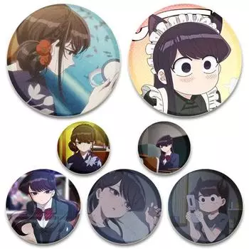 58 мм аниме «Коми может T общаться», булавка с отворотом, значок для косплея с героями мультфильмов, креативные подарки, броши Gujian Одноклассники, милые булавки для рюкзаков