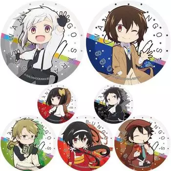 58 мм брошь в виде бродячих собак Bungo, значок для косплея в стиле аниме, значок для мужчин и женщин, заколки на пуговицах, милые мультяшные ювелирные аксессуары, реквизит, коллекция фанатов, подарки