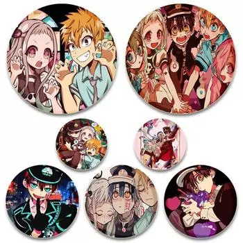 58 мм милые броши Jibaku Shounen Hanako-kun, значки японского аниме, эмалированная булавка, значок на рюкзак, воротник, лацкан, ювелирные аксессуары, подарки