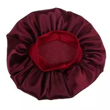 58 см однотонная женская атласная шапочка-чепчик ночная шапочка для сна регулируемая шапочка для душа чёрный