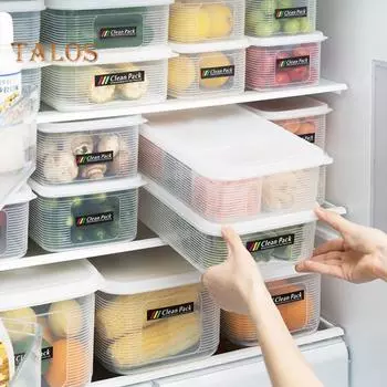 590 мл/1,2 л/1,8 л ящик для хранения в холодильнике прозрачный контейнер для консервирования овощей и фруктов для S