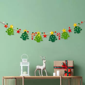 59,06 дюймов в длину рождественский подвесной орнамент гирлянда баннер украшение для внутреннего использования Star Christmas tree