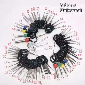 59 шт. Автомобильный штекер Контакт для жгута проводов печатной платы Инструмент для извлечения клемм Разъем Обжимной пин Игла для извлечения заднего контакта Набор инструментов