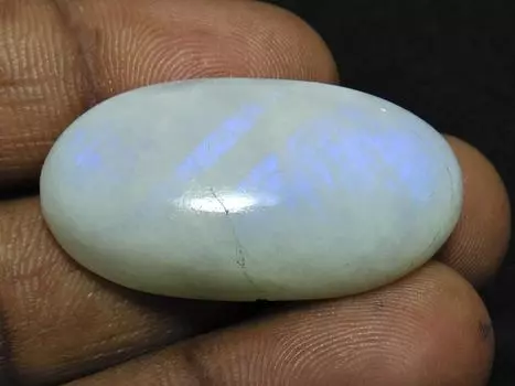 59Cts. Натуральный радужный лунный камень овальный кабошон россыпью драгоценный камень 19X36X09 MM ET-389