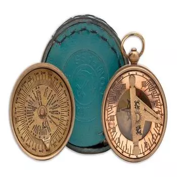 5,08 см латунный карманный компас с кожаным футляром солнечные часы стимпанк дизайн