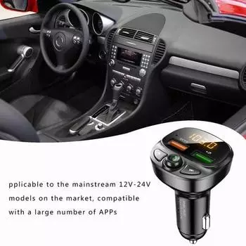 5.0 Bluetooth Adapter LED Digital Display Dual USB Fast Charger Auto Charger Cigarette Lighter QC3.0 Car Electrical Accepted